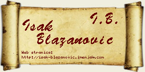 Isak Blažanović vizit kartica